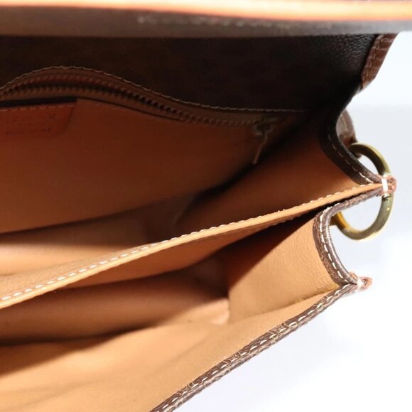 CELINE Macadam Canvas Shoulder Bag PVC Leather Brown Gold Auth 122382 - Picture 11 of 16